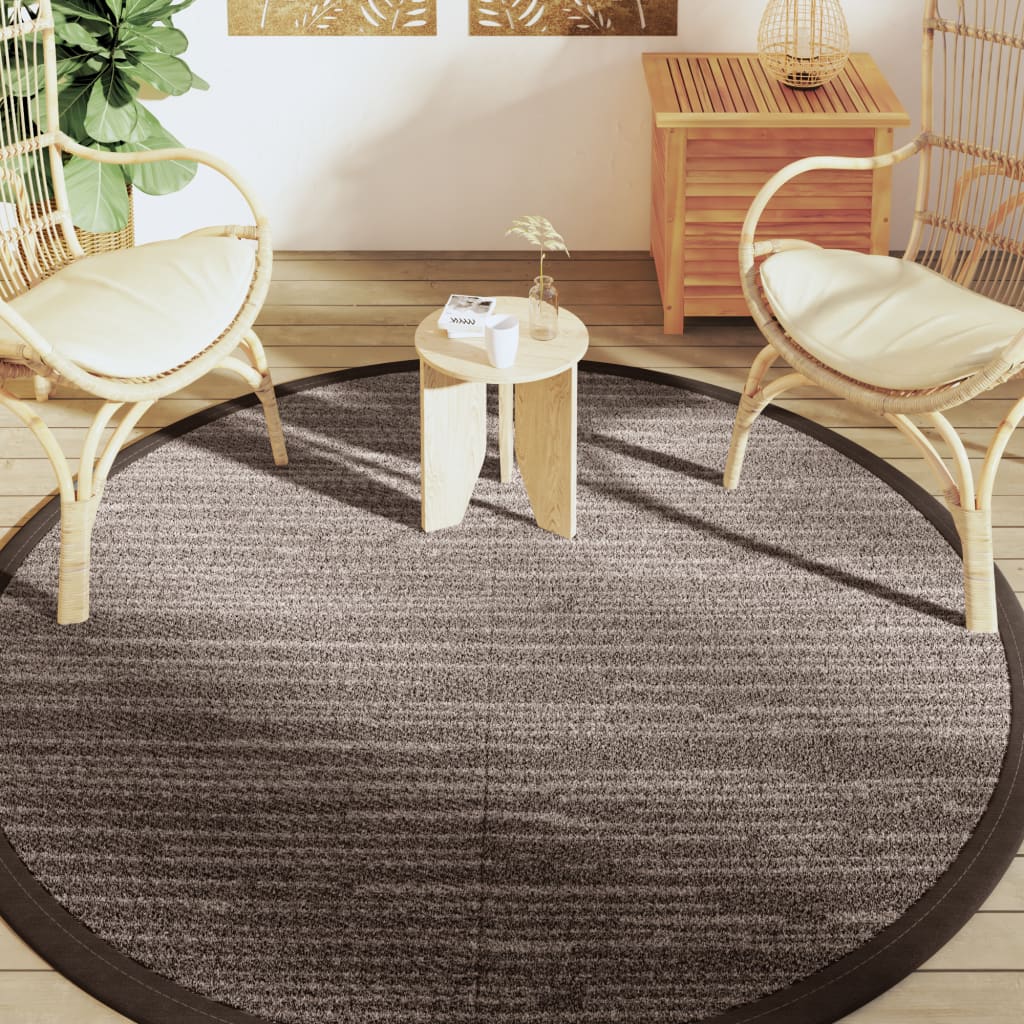 VidaXL outside rug arakil Ø200 cm polypropene brown