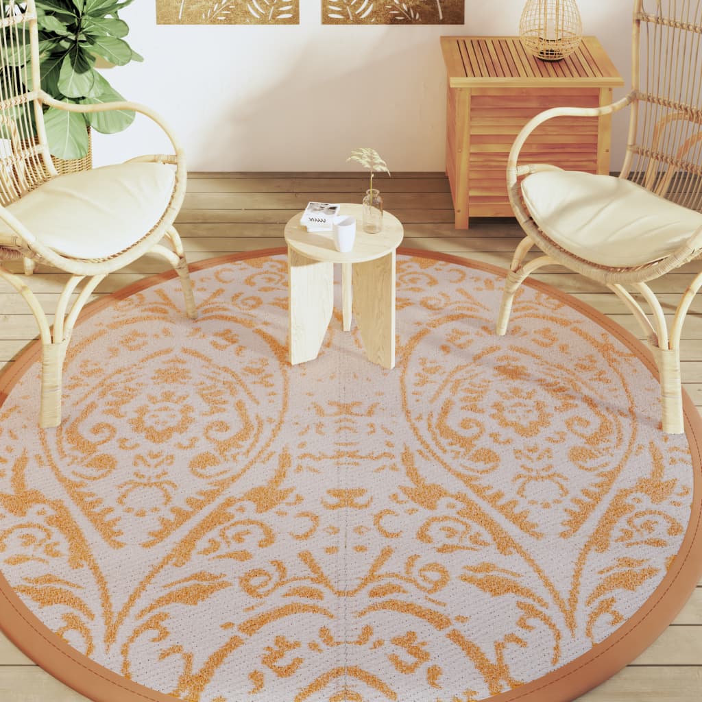 Vidaxl outdoor carpet arakil Ø200 cm polypropene orange and white