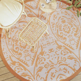 Vidaxl outdoor carpet arakil Ø200 cm polypropene orange and white