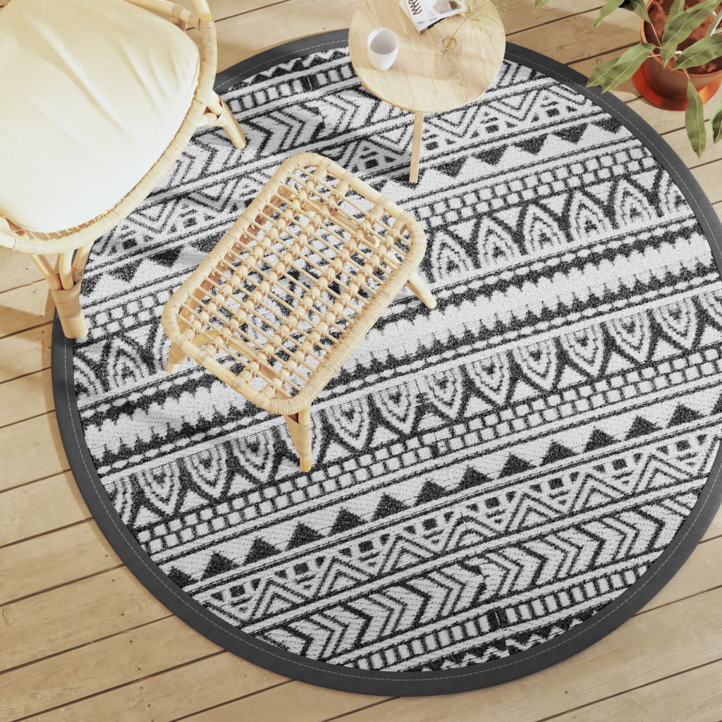 VidaXL outside rug arakil Ø160 cm polypropene black