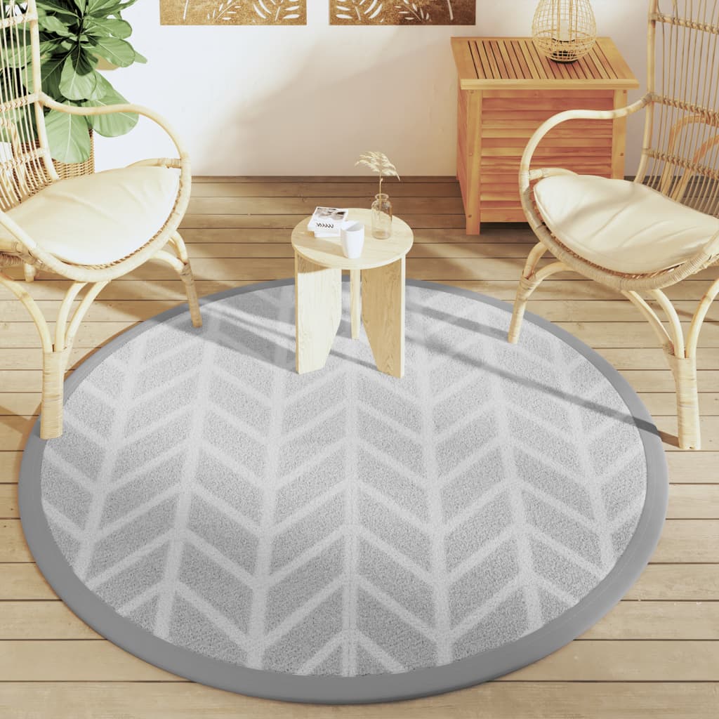 Vidaxl ausserhalb rug arakil Ø160 cm Polyprope Grey