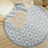 Vidaxl ausserhalb rug arakil Ø160 cm Polyprope Grey