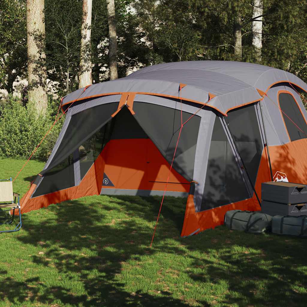 Vidaxl tent with awning 4-person waterproof orange