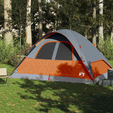 Vidaxl dome tente 6 personnes étanche gris et orange