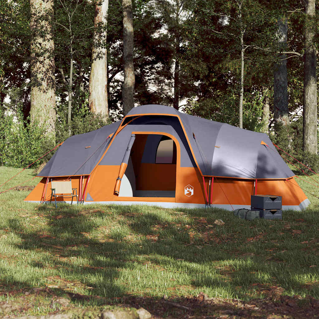 Vidaxl Dome Stan 11-Person Waterproof Grey and Orange