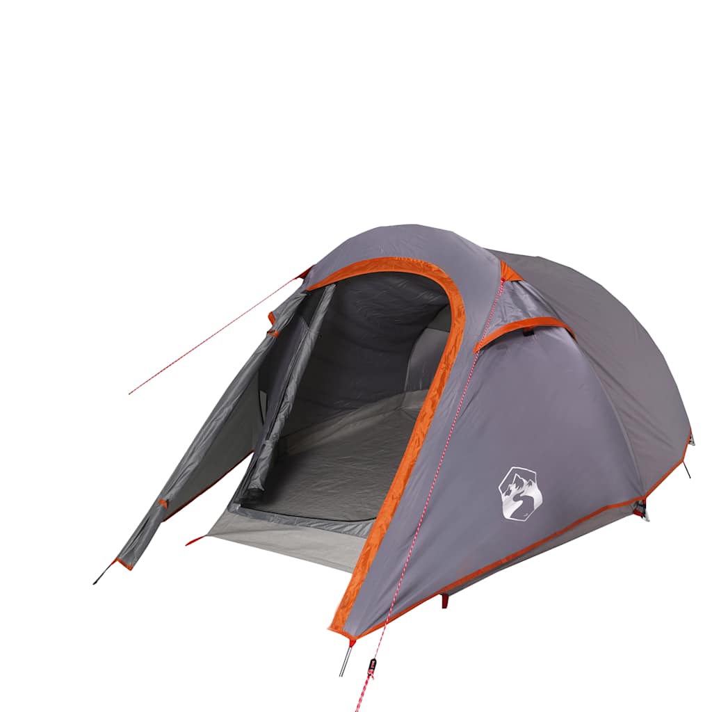 Vidaxl Tunnel Stan 3-Person Waterproof Grey and Orange