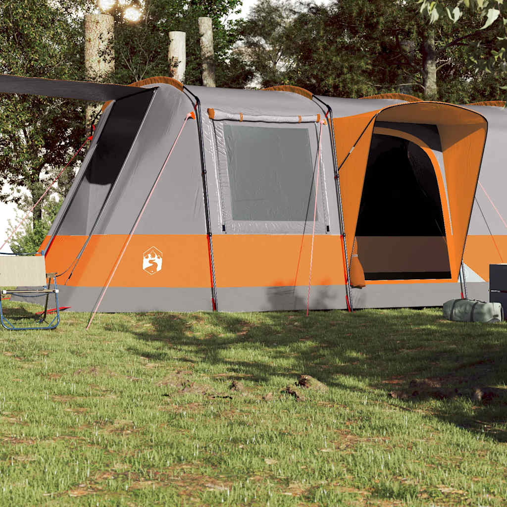 Vidaxl Tunnel tent 4-person waterproof gray and orange