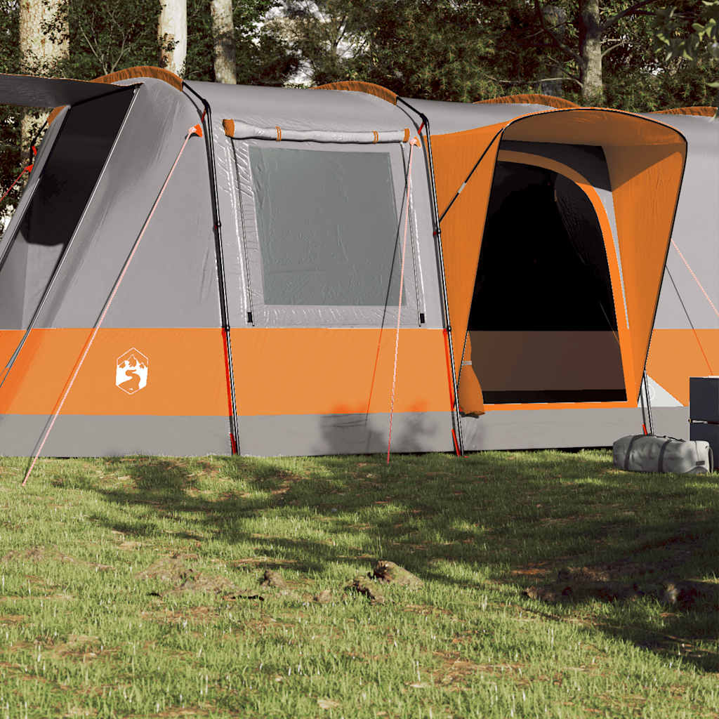 Vidaxl Tunnel Tent à 4 personnes étanche gris et orange