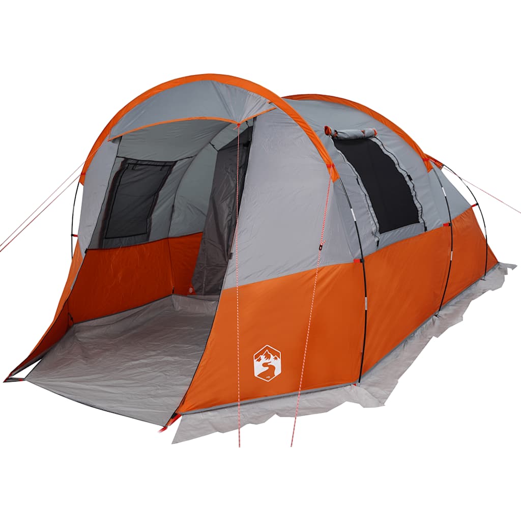 Vidaxl Tunnel Stan 4-Person Waterproof Grey and Orange