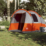 Vidaxl Tunnel Tent à 4 personnes étanche gris et orange