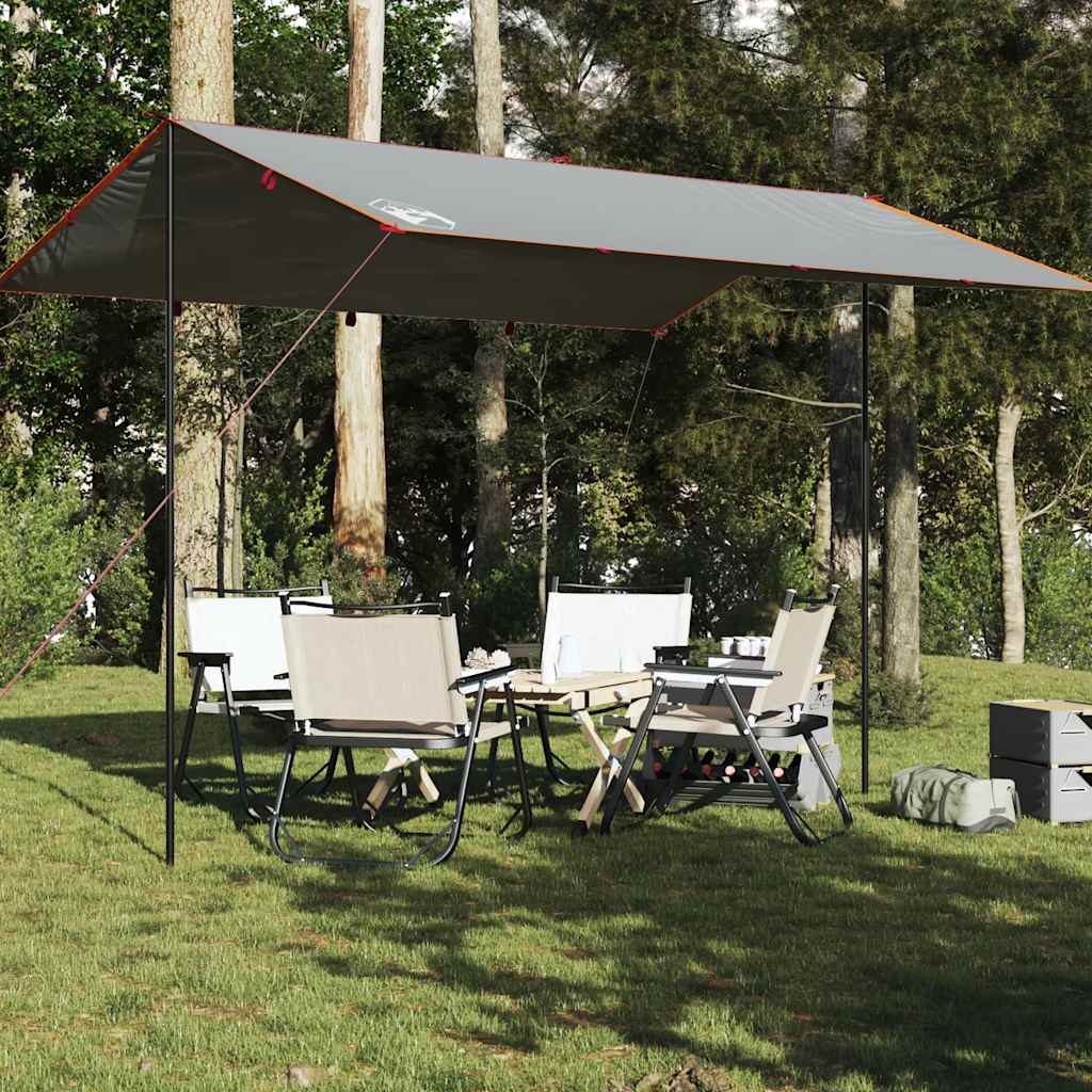 Vidaxl camping lerret vanntett 400x294 cm grå og oransje