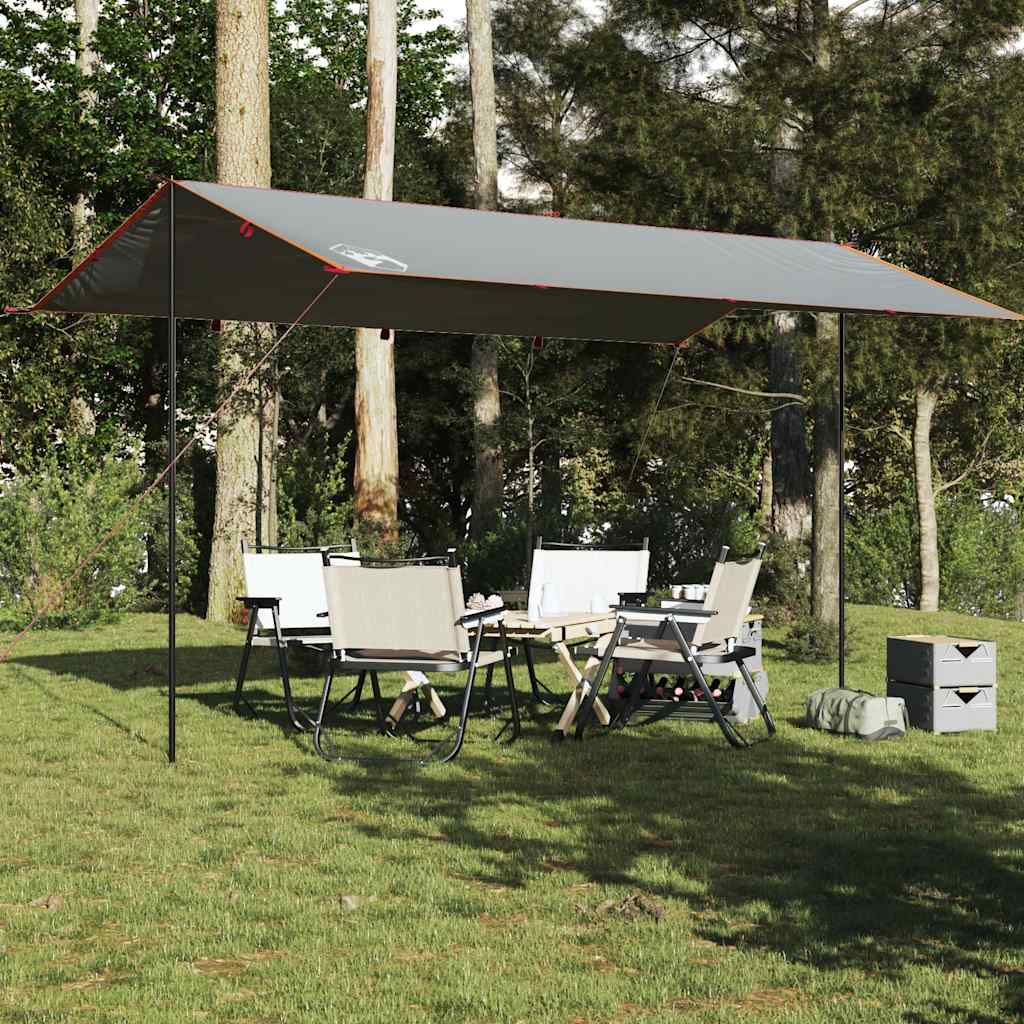 Vidaxl camping lerret vanntett 500x294 cm grå og oransje