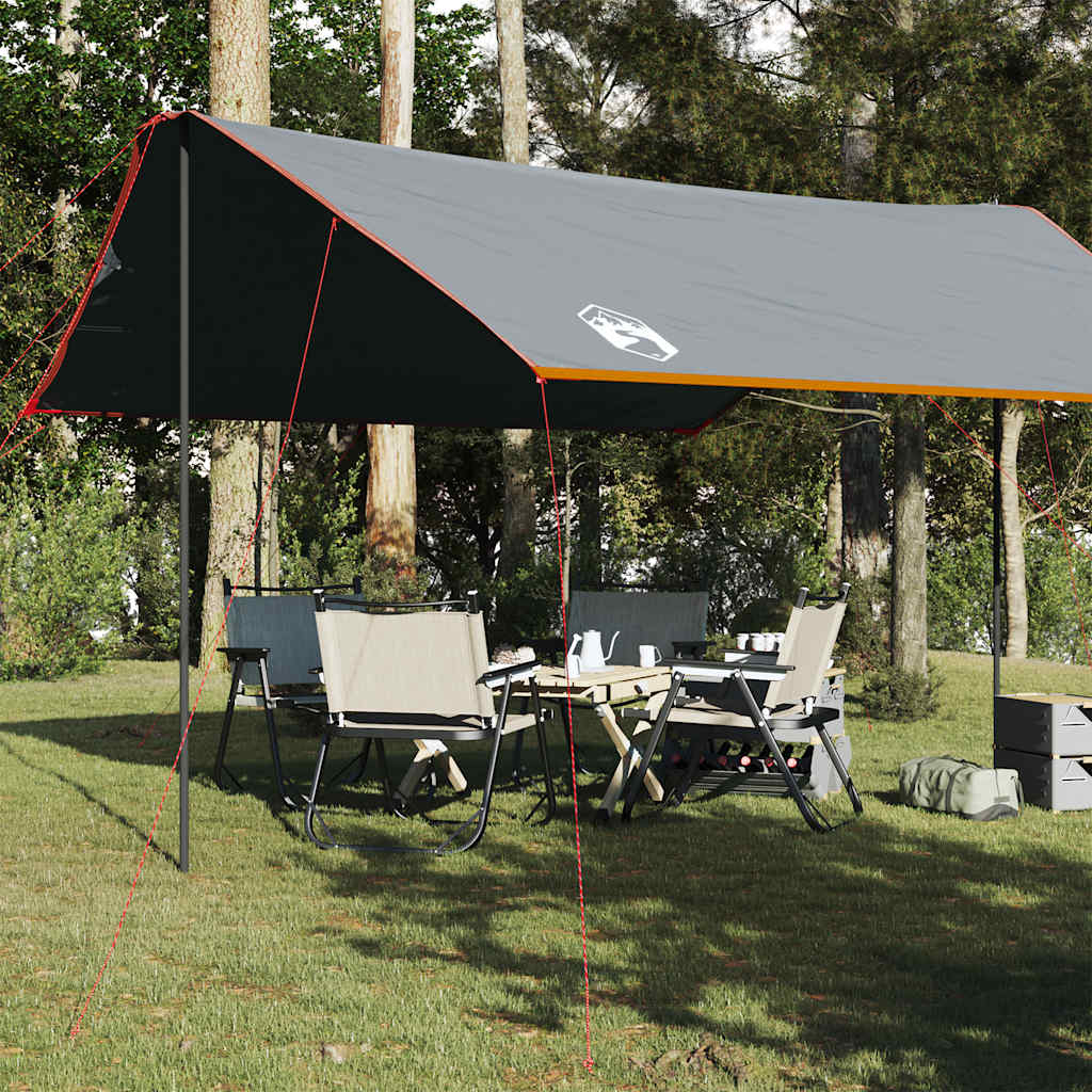 Vidaxl Camping Canvas Waterproof 460x305x210 cm de gris y naranja