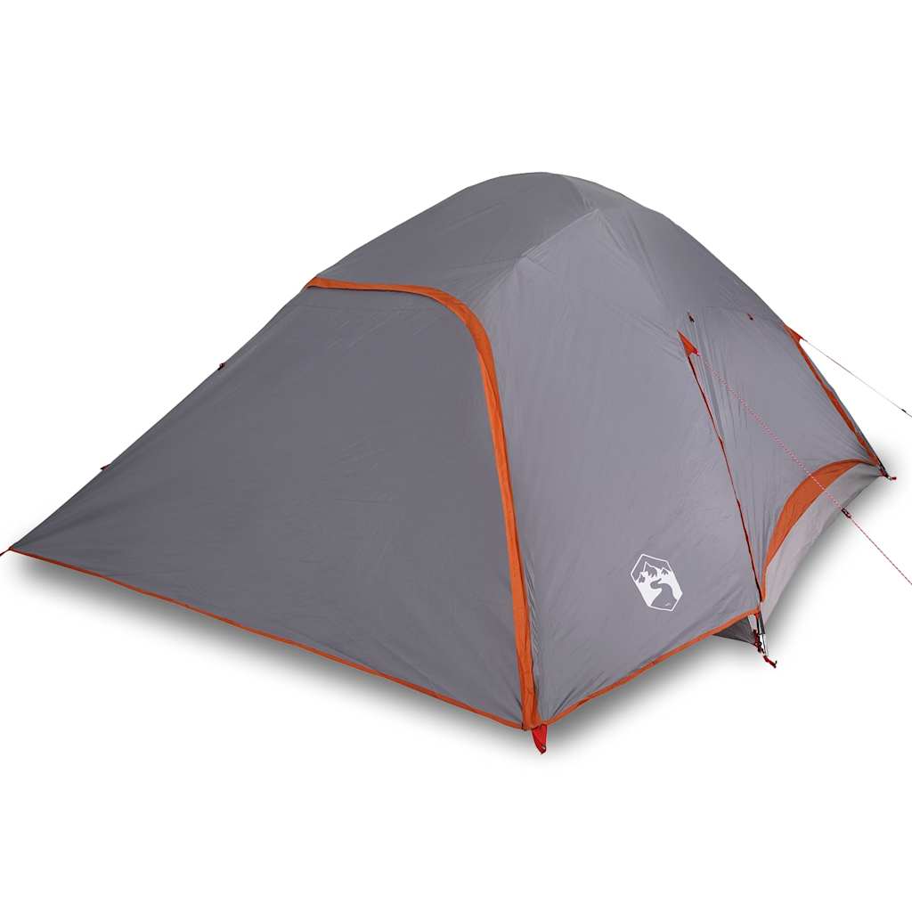 Vidaxl Dome Tent de 6 personas impermeables grises y naranja