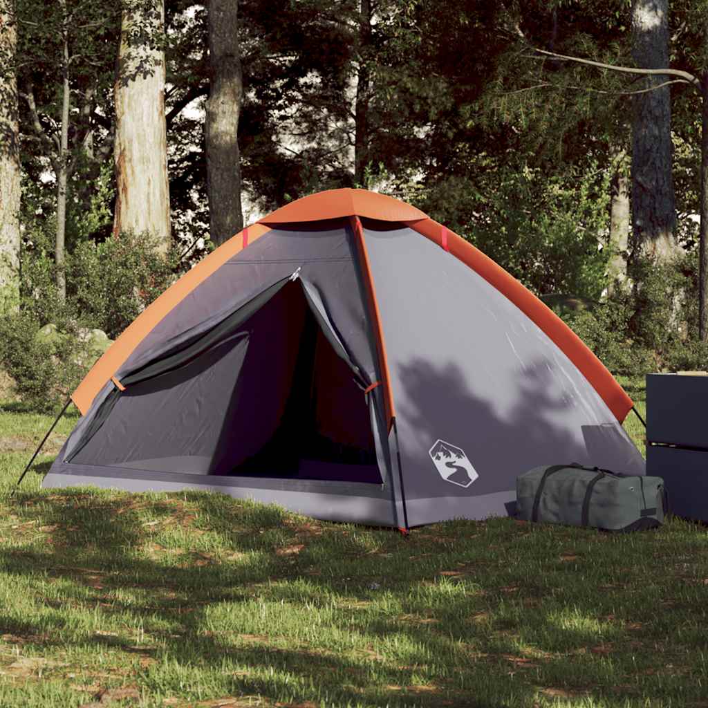 Vidaxl Dome Stan 2-Person Waterproof Grey and Orange