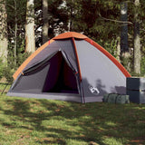 Vidaxl Dome Stan 4-Person Waterproof Grey and Orange