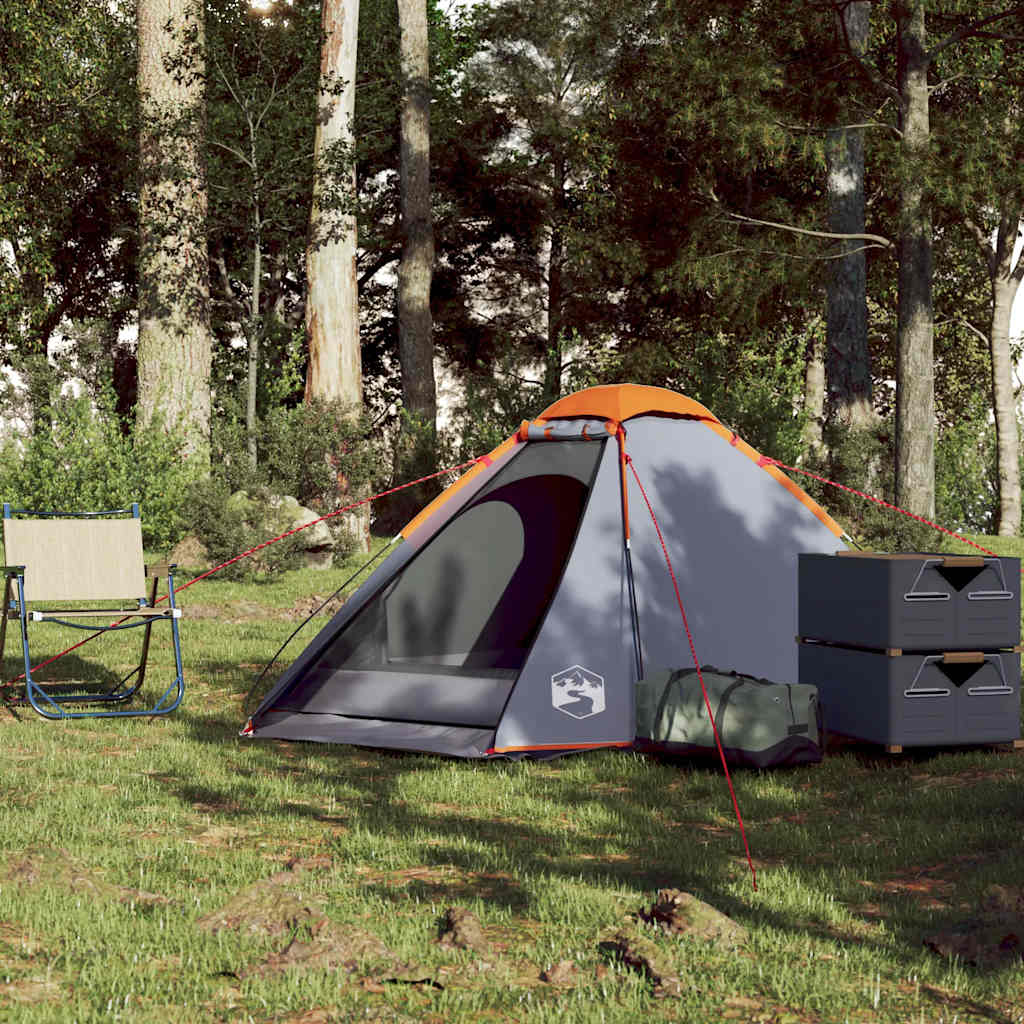 Vidaxl Dome Tent 2-osobowy wodoodporny szary i pomarańczowy