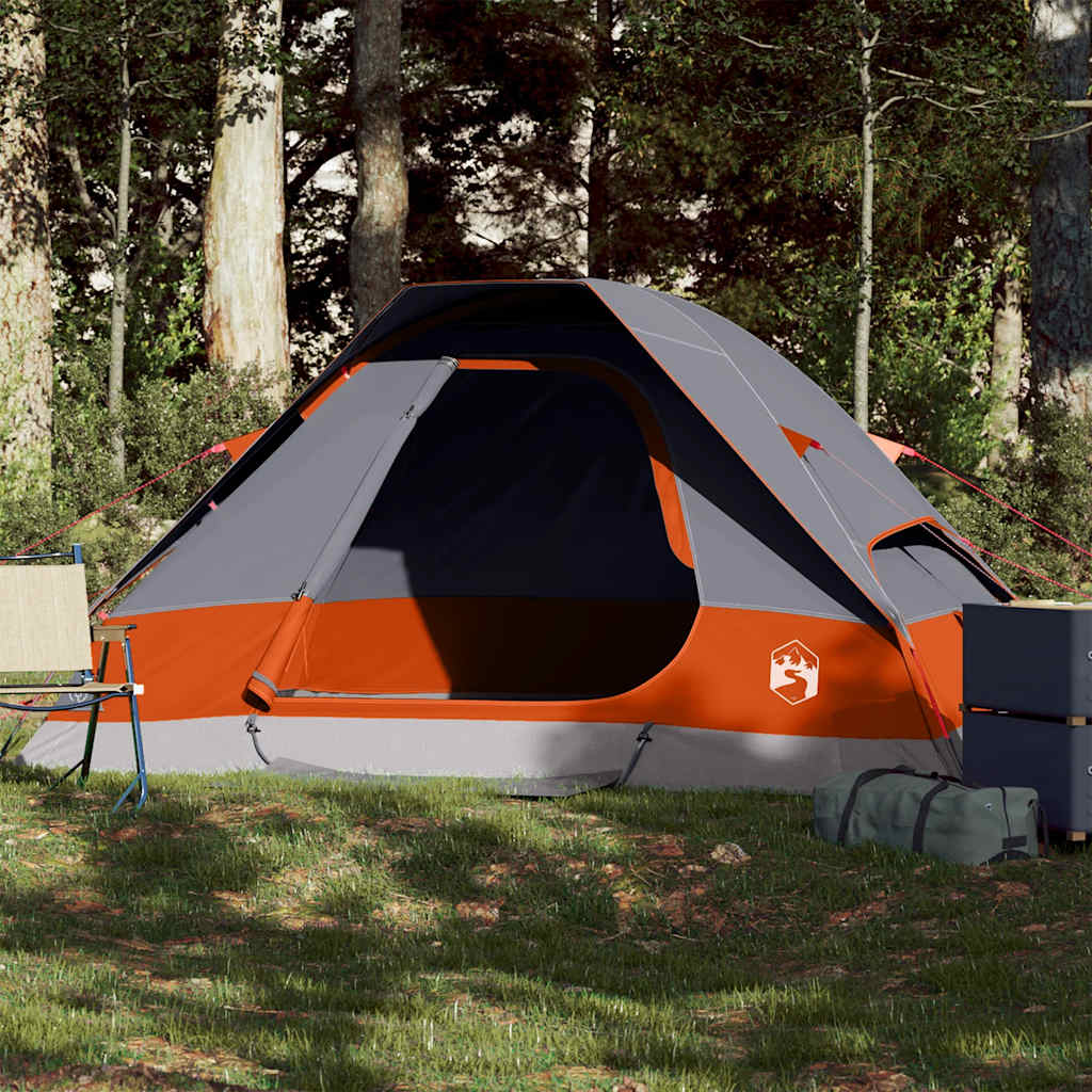 Vidaxl Dome Zelt 2-Personen wasserdichtes Grau und Orange