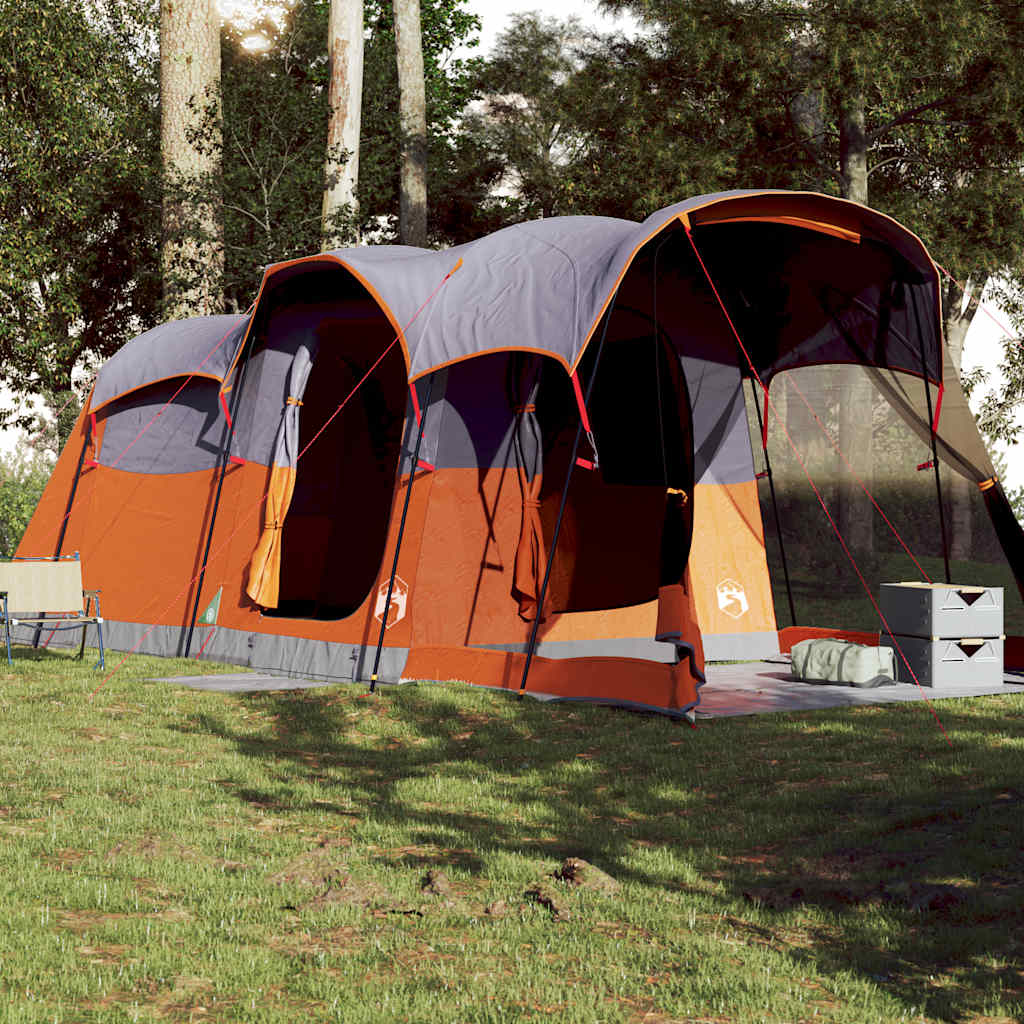 Vidaxl Tunnel tent 8-person waterproof gray and orange