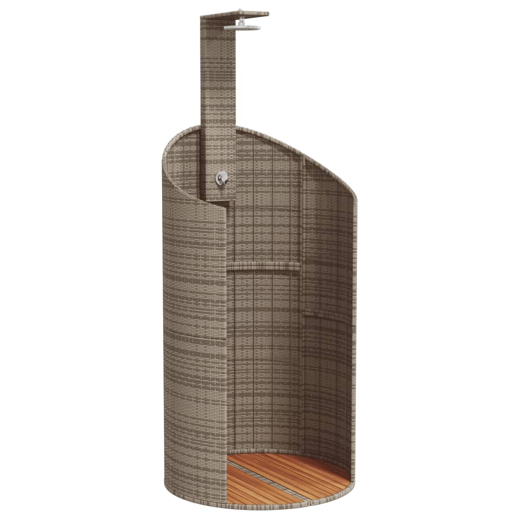 Vidaxl outdoor shower 100x100x241.5 cm Poly rattan and acacia wood gray