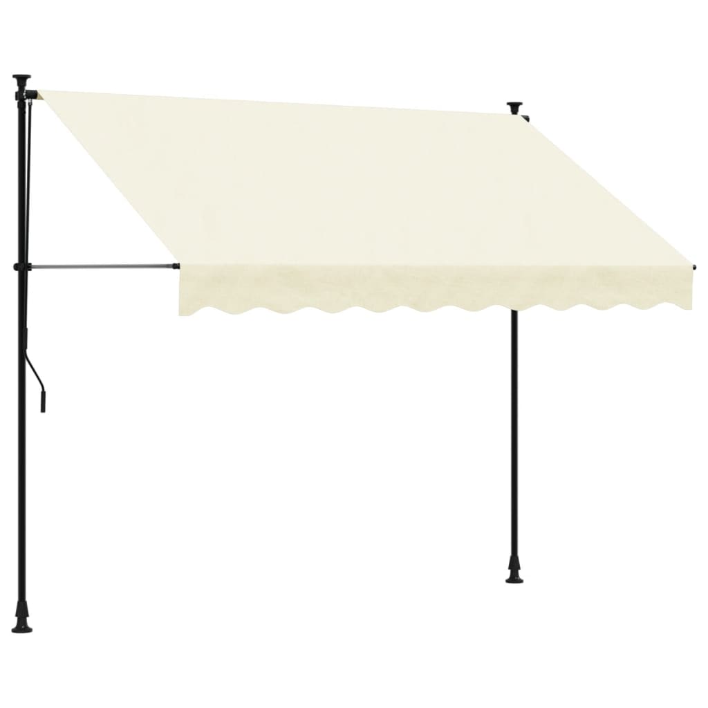 Vidaxl Luifel Extendable 250x150 cm fabric and steel cream -colored