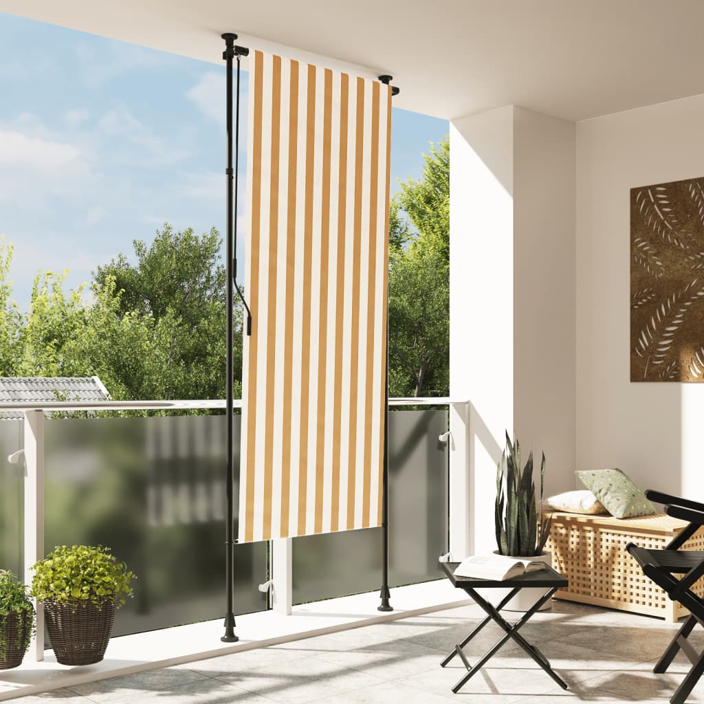 Vidaxl rullo cieco per tessuto esterno 100x270 cm e arancione in acciaio e bianco