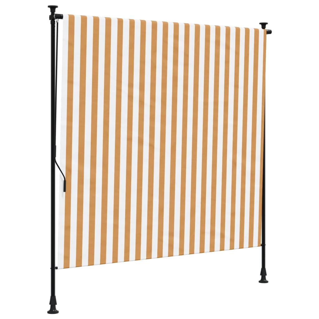 Vidaxl Rouleau aveugle pour l'extérieur de 150x270 cm tissu et acier orange et blanc