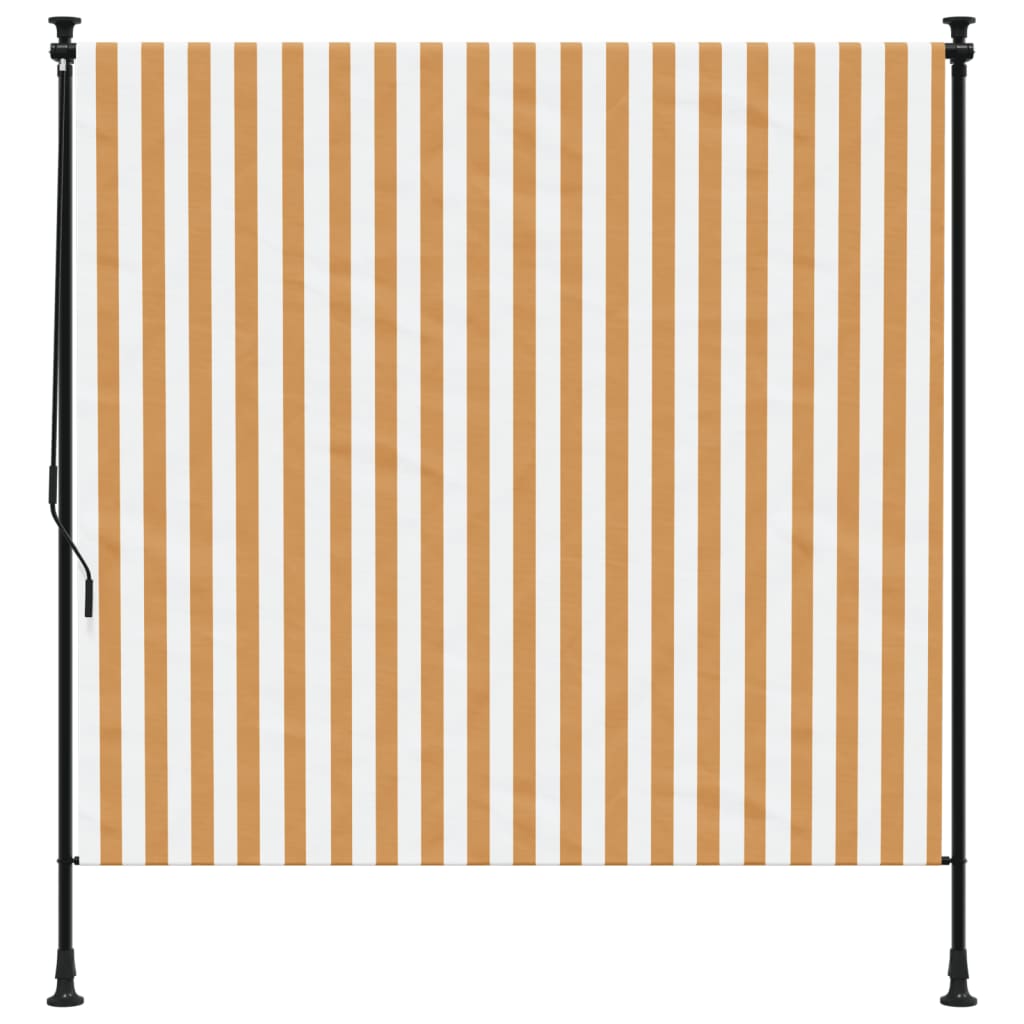 Vidaxl Rouleau à l'aveugle pour l'extérieur de 200x270 cm en tissu et en acier orange et blanc