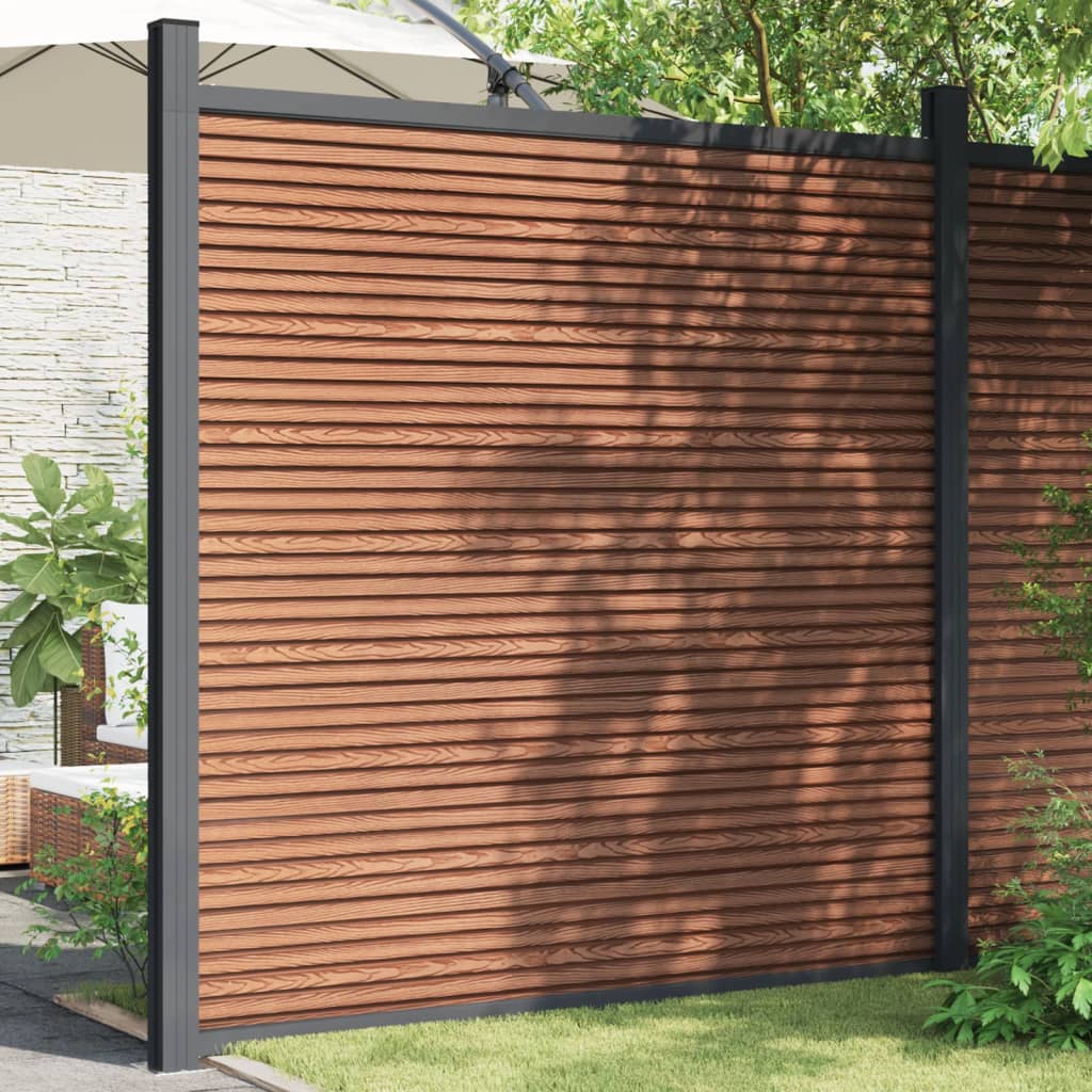 Panel de valla Vidaxl 180x186 cm HKC Brown