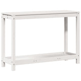 Table de vidaxl botton avec étagère 108x35x75 cm en pin massif blanc