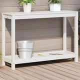 Table de vidaxl botton avec étagère 108x35x75 cm en pin massif blanc