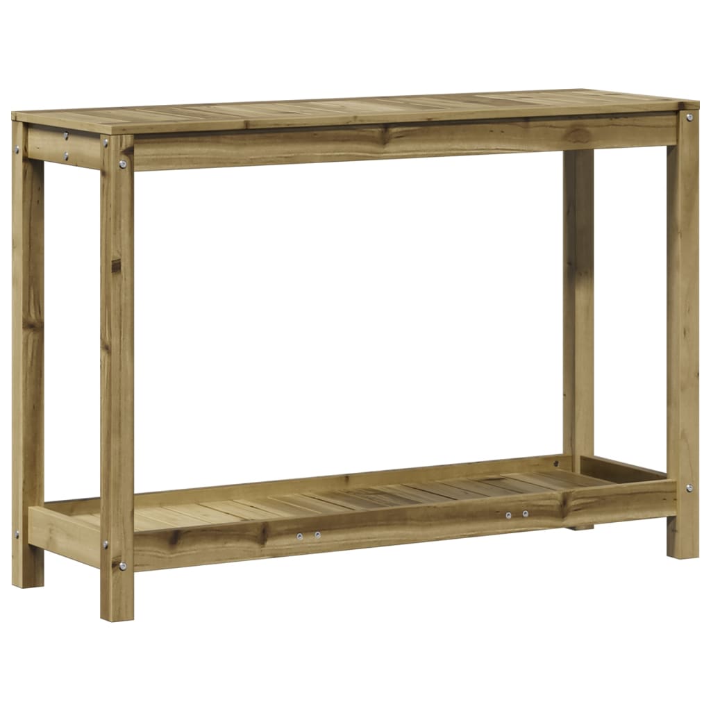 Tavolo di botton Vidaxl con scaffale 108x35x75 cm in legno di pino impregnato