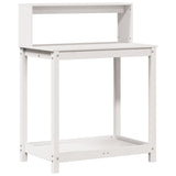 VidaXL Botton table with shelves 82.5x50x109.5 cm Solid pine white