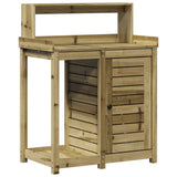 Vidaxl oppottafel met schappen 82,5x50x109,5 cm geïmpregneerd hout