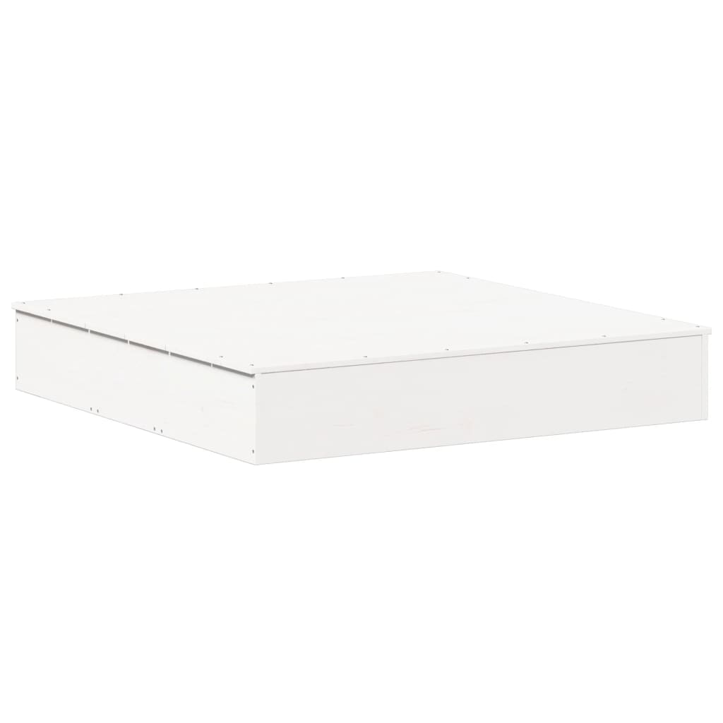 Vidaxl sandkasse med lokk 111x111x19,5 cm Solid furuhvit hvit