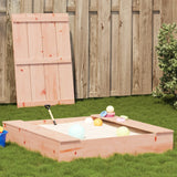 Vidaxl Sandbox med lock 111x111x19.5 cm Solid Douglashout