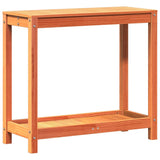 VidaXL Botton table with shelf 82.5x35x75 cm Solid pine wash brown