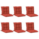 Coussins de chaise vidaxl 6 pcs bas dos 100x50x7 cm en tissu rouge mélangé