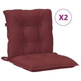 Coussins de chaise vidaxl 2 pcs bas dos 100x50x7 cm de tissu vin mélangé rouge