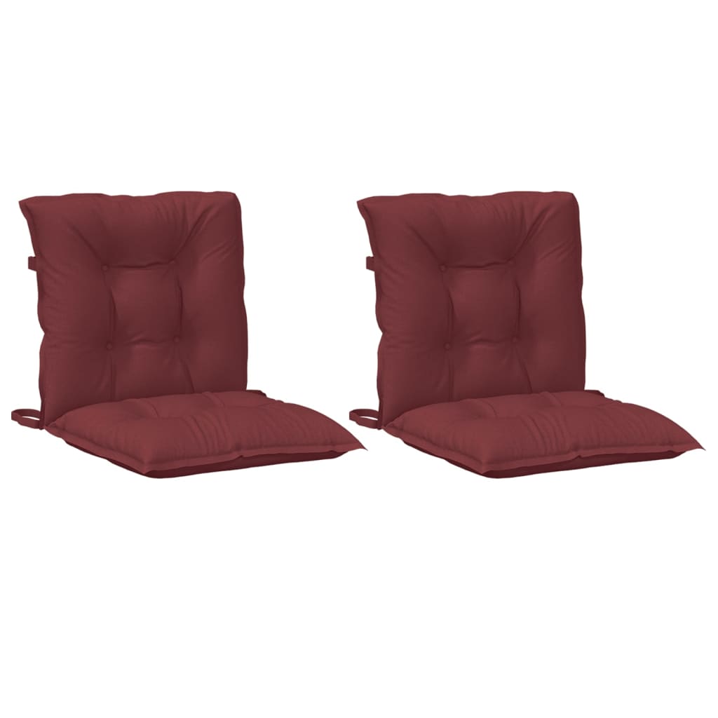 Vidaxl Chair cushions 2 pcs Low back 100x50x7 cm Fabric mixed wine red