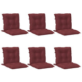 Coussins de chaise vidaxl 6 pcs bas dos 100x50x7 cm en tissu vin mélangé rouge