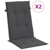 Vidaxl Stolkuddar 2 St High Back 120x50x4 cm Tyg Mixed Anthracite