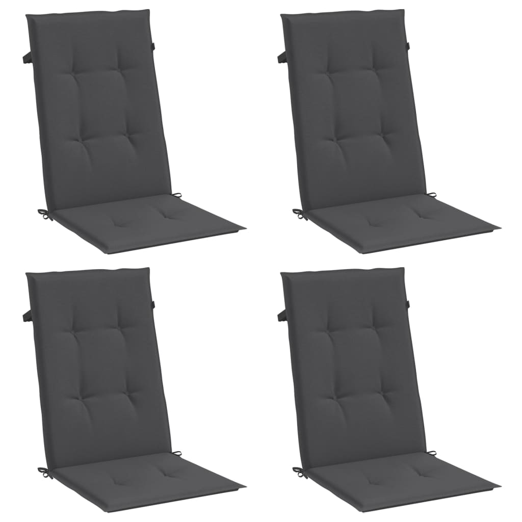 Vidaxl Chair cushions 4 st high back 120x50x4 cm fabric mixed anthracite