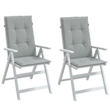 Cojines de silla Vidaxl 2 st alto trasero 120x50x4 cm tela gris claro