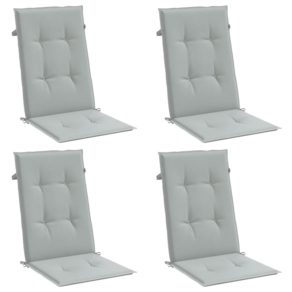 Cojines de silla Vidaxl 4 st alto en la parte posterior 120x50x4 cm de tela gris claro