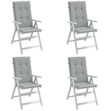 Cojines de silla Vidaxl 4 st alto en la parte posterior 120x50x4 cm de tela gris claro