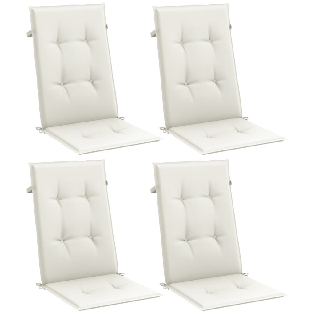 Coussins de chaise Vidaxl 4 st dossier haut 120x50x4 cm Crème mélangée en tissu