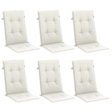 Coussins de chaise Vidaxl 6 st dossier haut 120x50x4 cm Crème mélangée en tissu