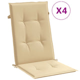 Vidaxl Stolpuder 4 st Høj ryg 120x50x4 cm stof Blandet beige