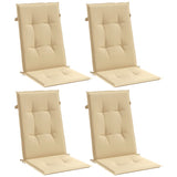 Cuscini da sedia Vidaxl 4 St High Back 120x50x4 cm in tessuto miscelato beige